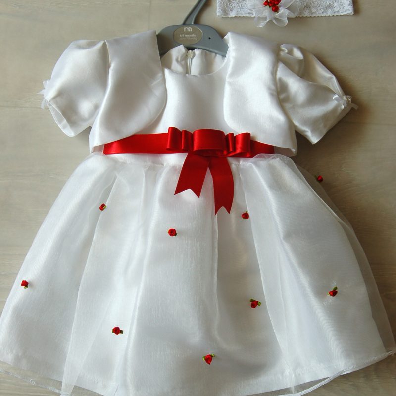 Детска рокля за кръщене с розички