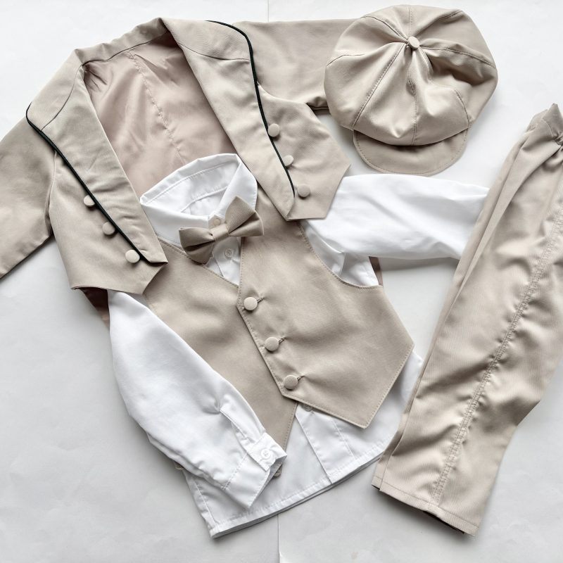 Alternative view of Бежов костюм за кръщене момче/фрак