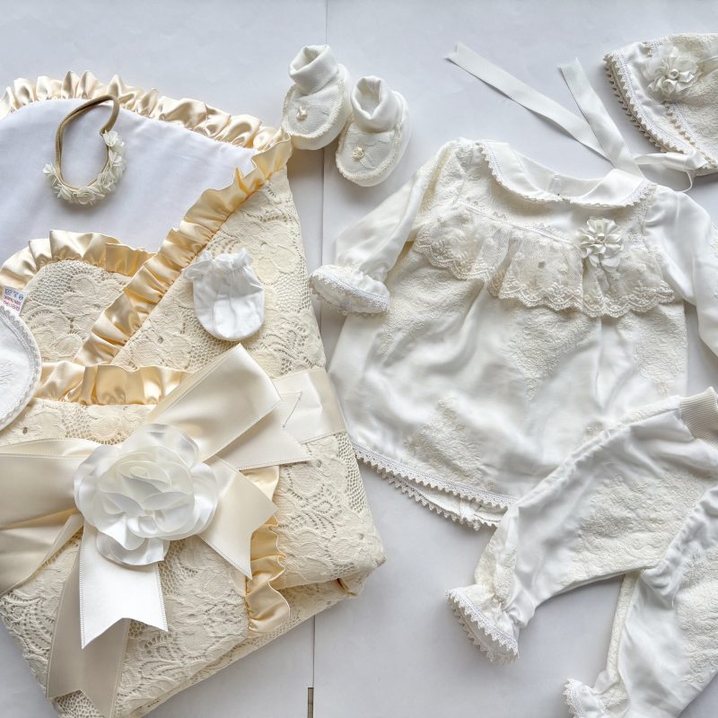 Комплект за изписване момиче памук дантела